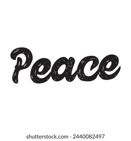 peace text on white background.