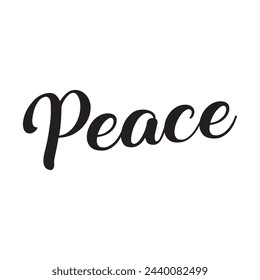 peace text on white background.