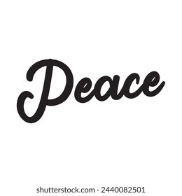 peace text on white background.
