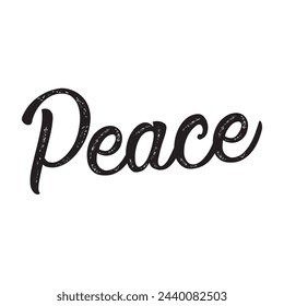 peace text on white background.