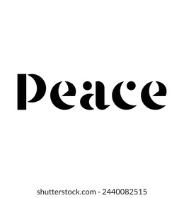 peace text on white background.