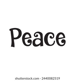 peace text on white background.