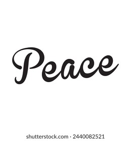 peace text on white background.
