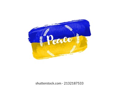 Texto de paz con la bandera de Ucrania. Detengan la guerra contra Ucrania. No hay guerra. 