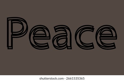 peace text written in lowercase letters.Vector lettering design.