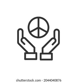 Peace thin line icon. Symbol in trendy outline style. Premium design for web and apps. Perfect for UI. 
