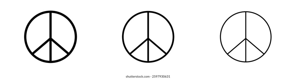 Peace thin line vector icon set.