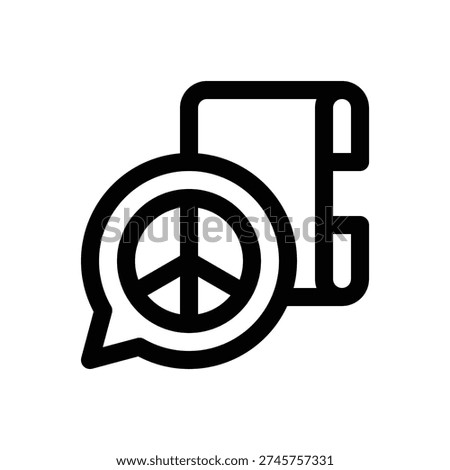 Peace treaty. Editable stroke vector icon.