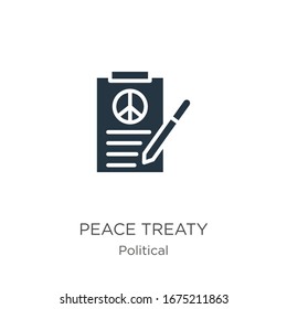 Peace treaty icon vector. Trendy flat peace treaty icon from political collection isolated on white background. Vector illustration can be used for web and mobile graphic design, logo, eps10
