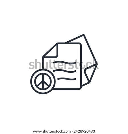 peace treaty icon. vector.Editable stroke.linear style sign for use web design,logo.Symbol illustration.