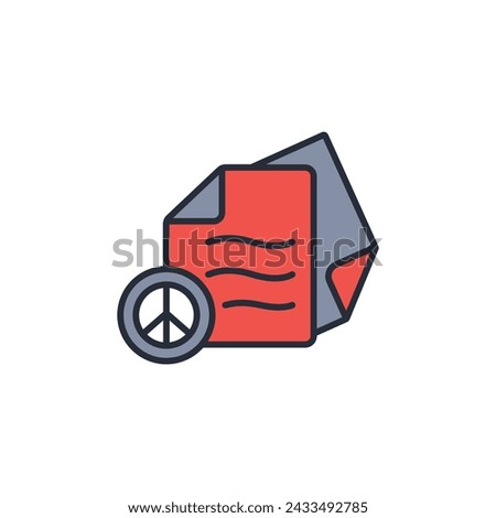 peace treaty icon. vector.Editable stroke.linear style sign for use web design,logo.Symbol illustration.