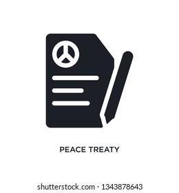 peace treaty isolated icon. simple element illustration from political concept icons. peace treaty editable logo sign symbol design on white background. can be use for web and mobile