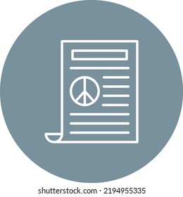 Peace Treaty line circle icon vector image. Can also be used for web apps, mobile apps and print media.