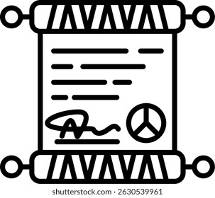 Tratado de Paz Novo Ícone Criativo Design Vetor