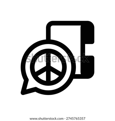 Peace treaty. Outlined stroke vector icon with black-filled details.