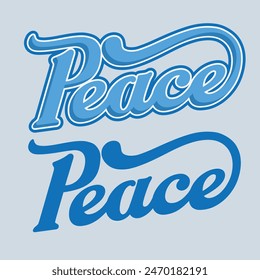 Peace Typography Blue Type Font