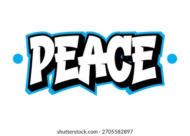 Estilo de cómic de graffiti de tipografía Peace