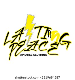 Peace Typography Patch V79 Patch Streetwear, Urban Design Black and White Colors Patch Commercial Use