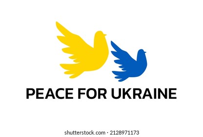 peace for Ukraine, concept vector design of pigeons represent peace