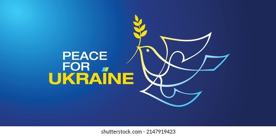 Peace for Ukraine. Peace dove. peace sign. Support Ukraine. No war. Stand with Ukraine.