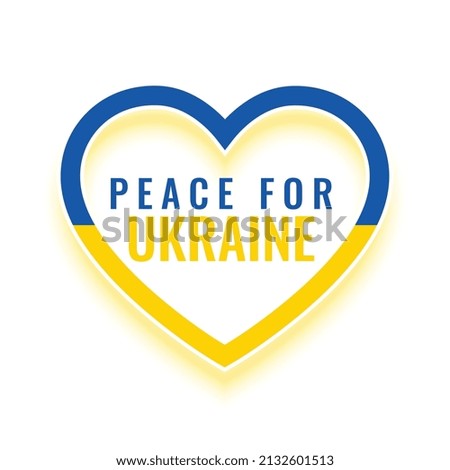peace for ukraine flag heart message