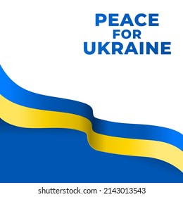 peace for ukraine with ukraine flag. support ukraine vector design.