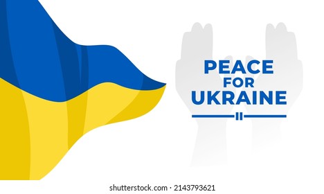 peace for ukraine with ukraine flag. support ukraine vector design.