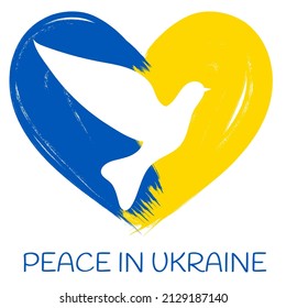 Peace in Ukraine illustration on white background. No war.