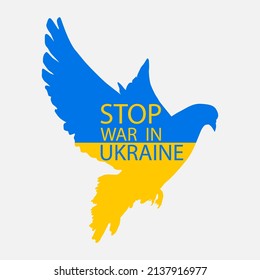 Peace in Ukraine illustration on white background.