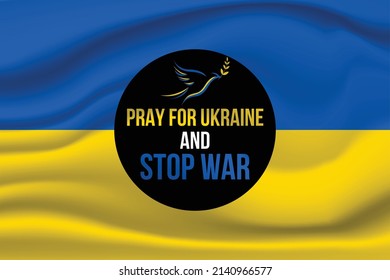 Peace for Ukraine Poster. Banner Design. Peace and Dove Symbol. Support for Ukraine. Stop war in Ukraine. Logo and Icon vector design.