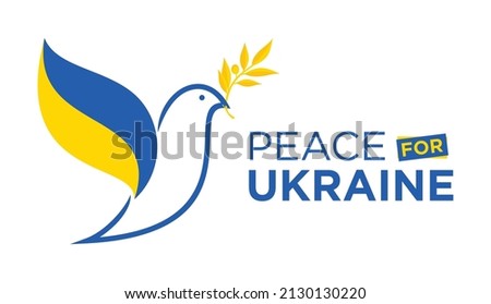 Peace for Ukraine Poster. Banner Design. Peace and Dove Symbol. Logo and Icon vector design.