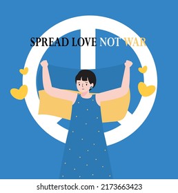 Peace for Ukraine Poster. The concept of peace in Ukraine, pray for Ukraine, Support Ukraine.