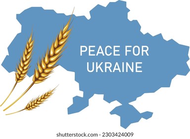 PEACE FOR UKRAINE, STOP WAR IN UKRAINE CONCEPT, UKRAINIAN FLAG