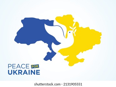 Peace for Ukraine. Stop War in Ukraine.  Dove and Pigeon Symbol. Banner Design. Logo and Icon vector design.