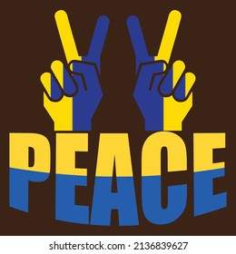Peace - Ukraine T-shirt Design, vector file.