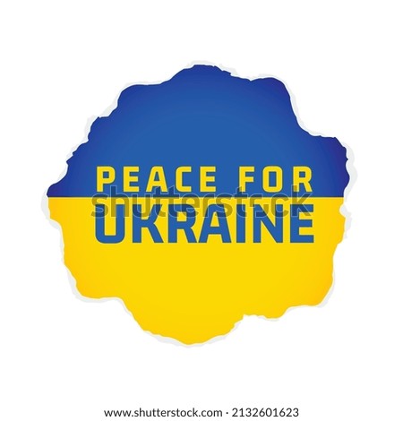 peace for ukraine written in torn paper