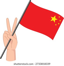 Peace and unity with chinese flag