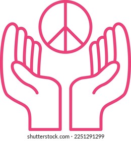 Icono del vector de paz. Se puede usar para imprimir, móviles y aplicaciones web.