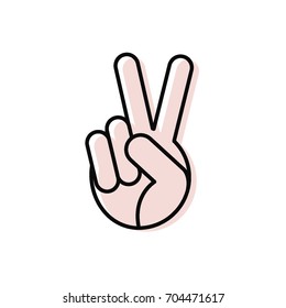 Peace vector icon. The hand shows a gesture. International Peace Day. Beautiful vector illustration