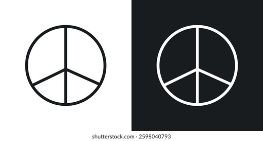 Peace vector icon set in black and white color.