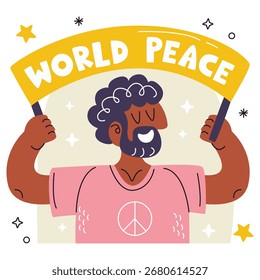 Peace Vector Illustration. Flat Minimal Design. Editable Illustration for Web, Mobile, Print