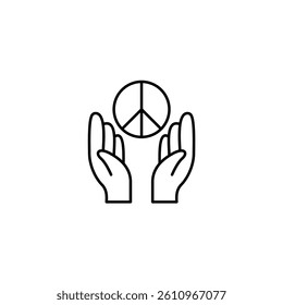 Peace vector illustration line icon icons design