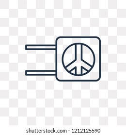Peace vector outline icon isolated on transparent background, high quality linear Peace transparency concept can be used web and mobile