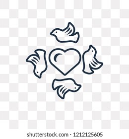 Peace vector outline icon isolated on transparent background, high quality linear Peace transparency concept can be used web and mobile