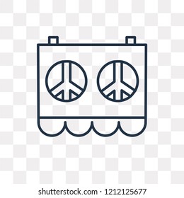 Peace vector outline icon isolated on transparent background, high quality linear Peace transparency concept can be used web and mobile