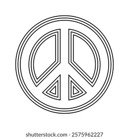 Peace vector Symbol in groovy style