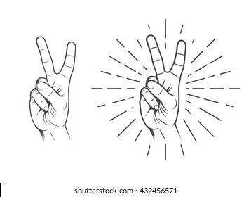 Peace  victory hand sign