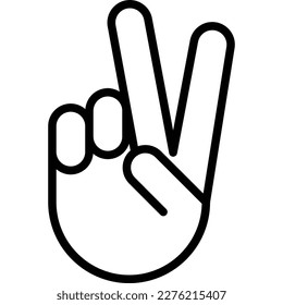 Peace or victory thin line icon. Modern vector illustration of hand gesture.