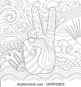 Hippie Coloring Pages Images Stock Photos Vectors Shutterstock