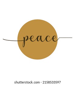 Peace, Wall print art, Inspirational quote, Peace Print, Modern Art Poster, Peace sign, Minimalist Print, Home Decor, cute text on white background, nice card, modern banner, vector illustration